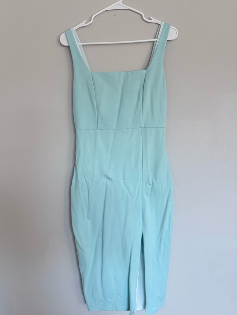Lulus Sleeveless baby blue Sheath Dress with Front Slit - Small